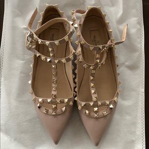 Valentino Rockstud Caged Ballet Flats Sz 36.5